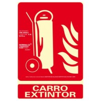 SEÑAL "CARRO EXTINTOR" 210X300 PVC ROJO ARCHIVO 2000 6171-02H RJ (Espera 4 dias) en Huesoi